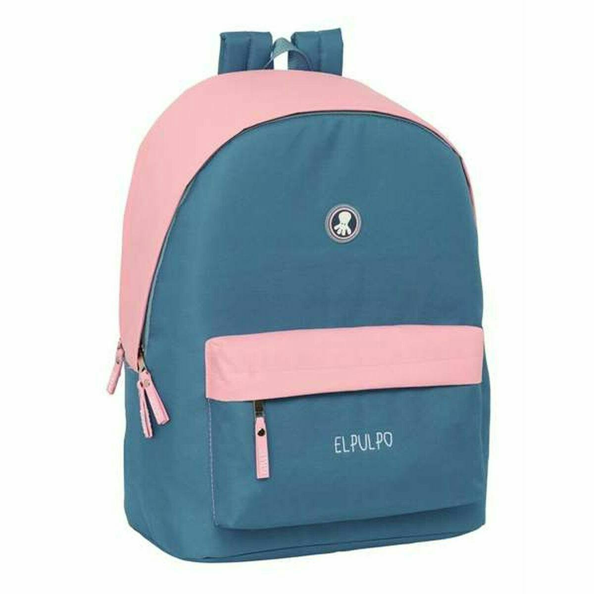 Mochila escolar con acolchado ergonómico y USB, rosa