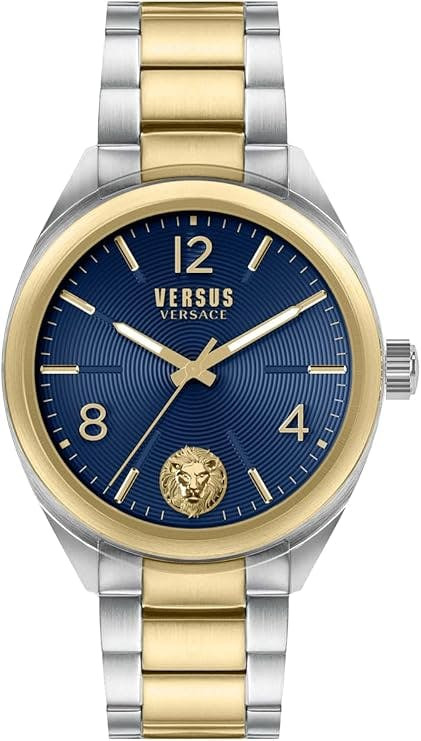 Reloj analógico acero inoxidable esfera azul 44 mm bicolor