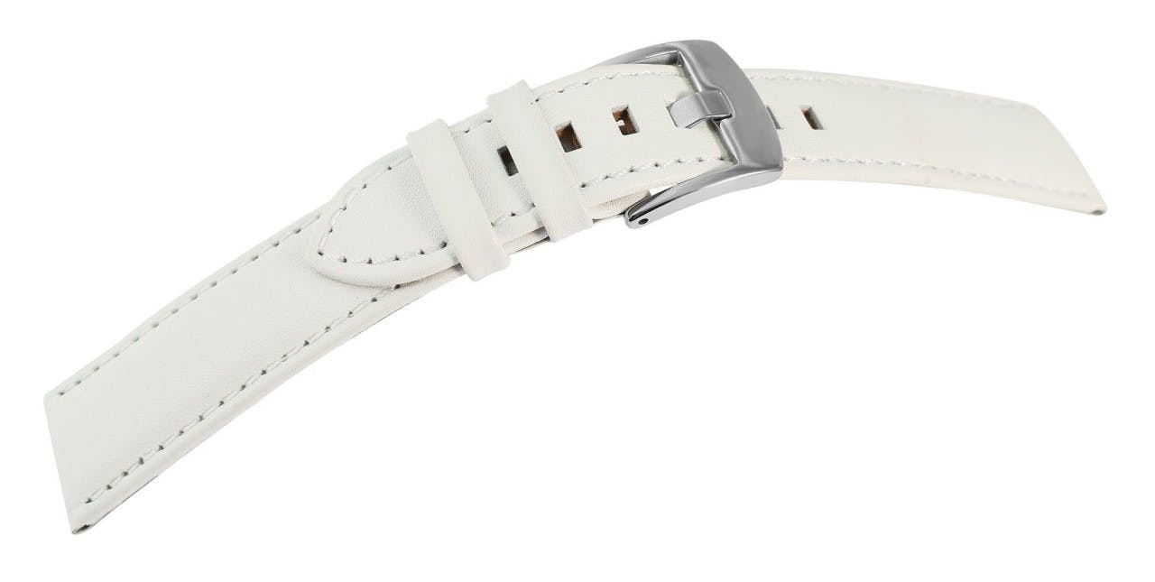 Correa de reloj de cuero genuino blanco 20mm