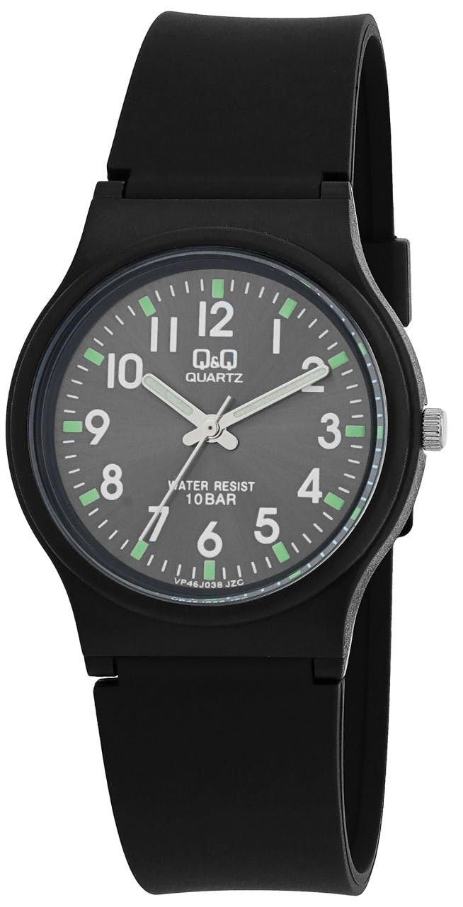 Round resin black watch