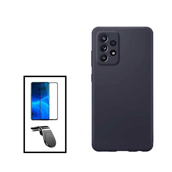 Kit Phonecare protector vidrio templado Full Cover 5D y funda silicona líquida con soporte magnético para Samsung Galaxy A33 5G