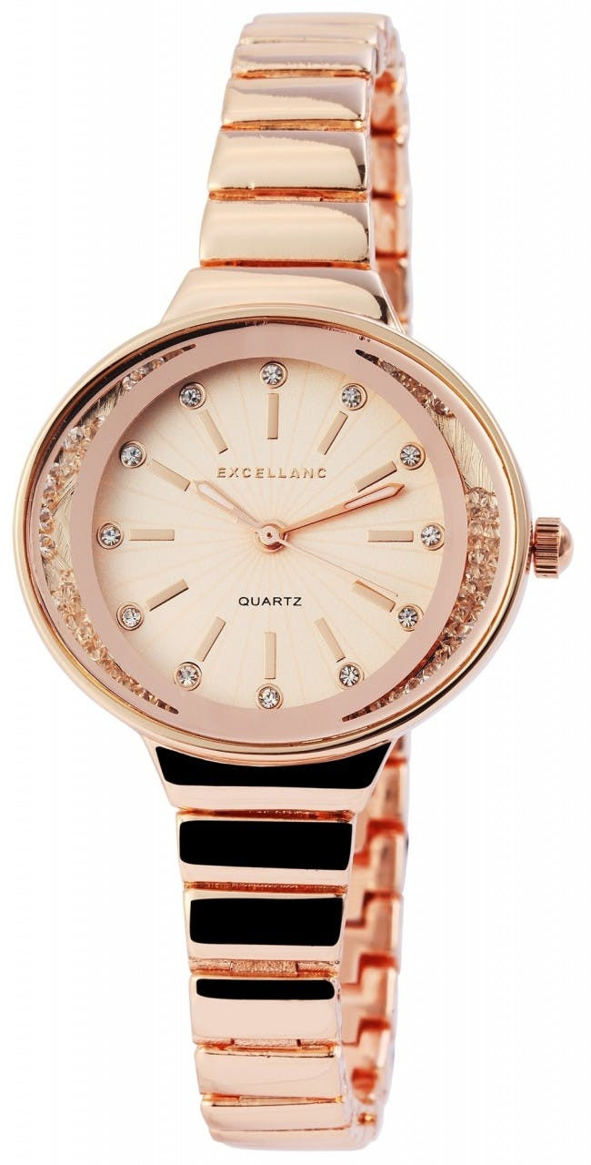 Analog women's watch stainless steel bracelet metal dial crystal finish