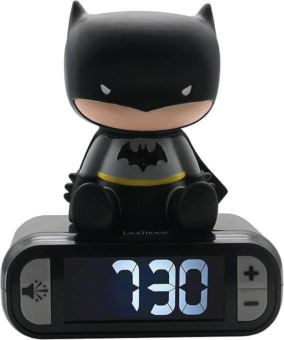 Batman children's digital alarm clock with night light and adjustable alarm