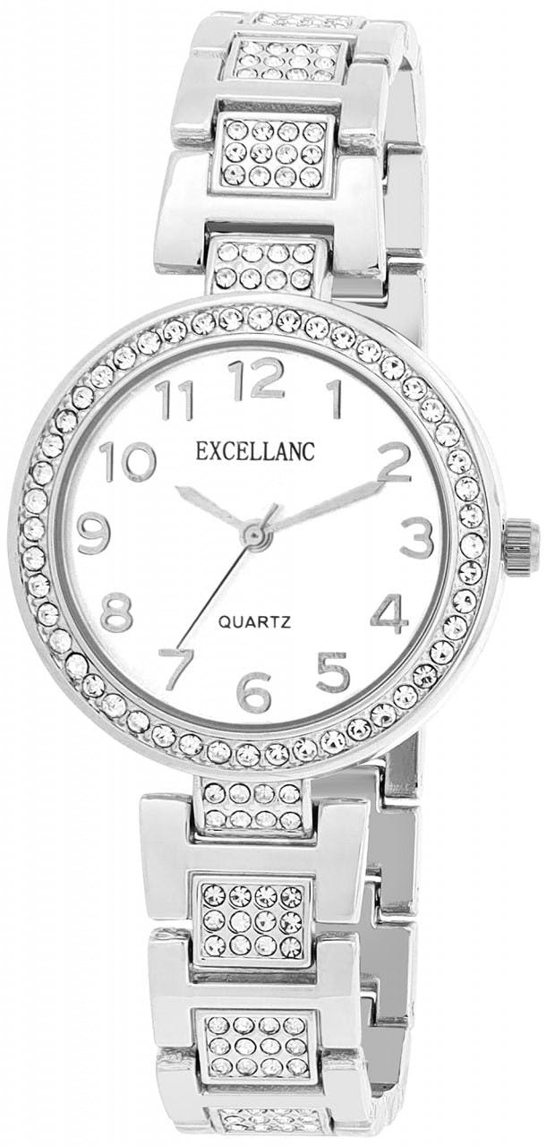 Women's watch with metal bracelet and sparkling stones