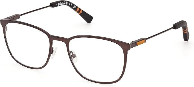 Round metal optical frame brown with pouch