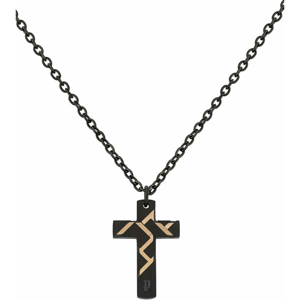 Collar masculino de acero inoxidable con cierre mosquetón