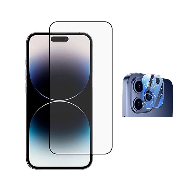 Película de Cámara Trasera y Cristal Templado Full Cover para iPhone 16 Pro Max