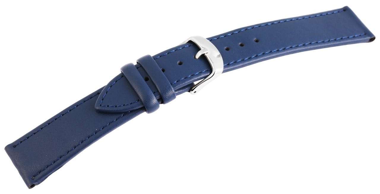 Genuine leather blue watch strap 12mm