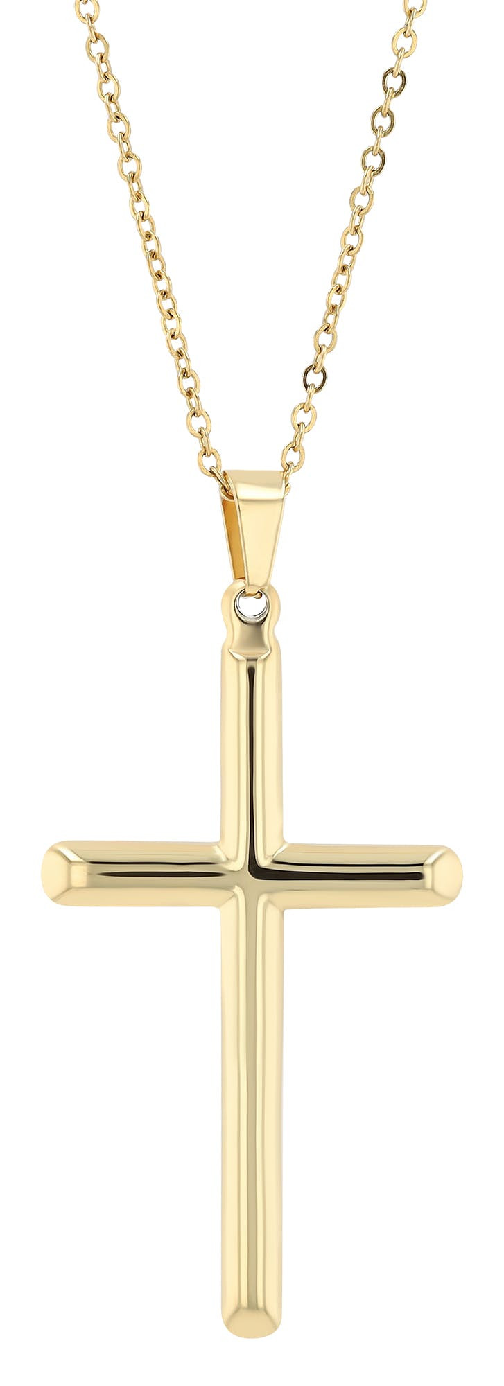Gold-tone Stainless Steel Cross Pendant