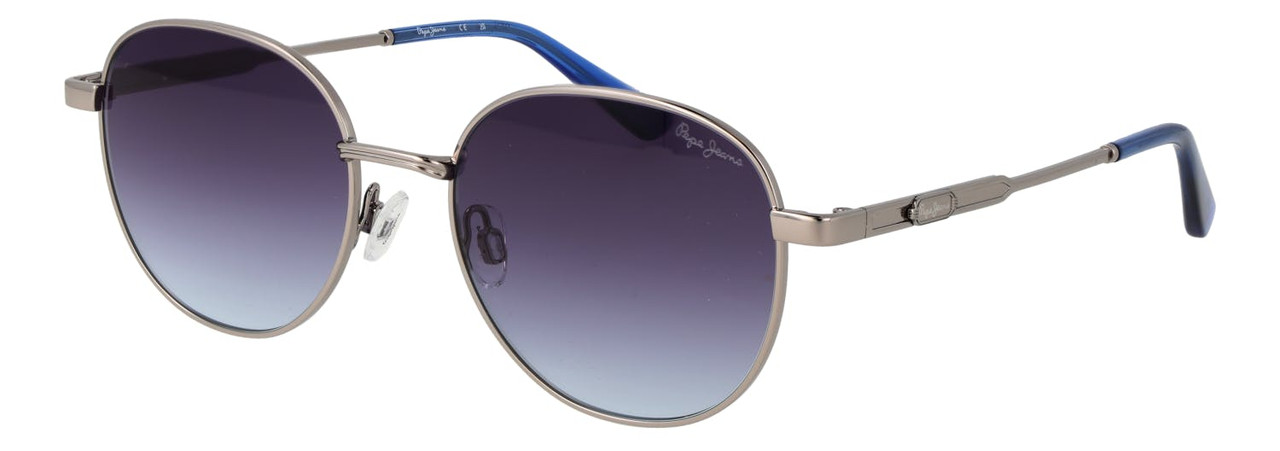 Gafas de sol rectangulares metal con lentes azules degradadas