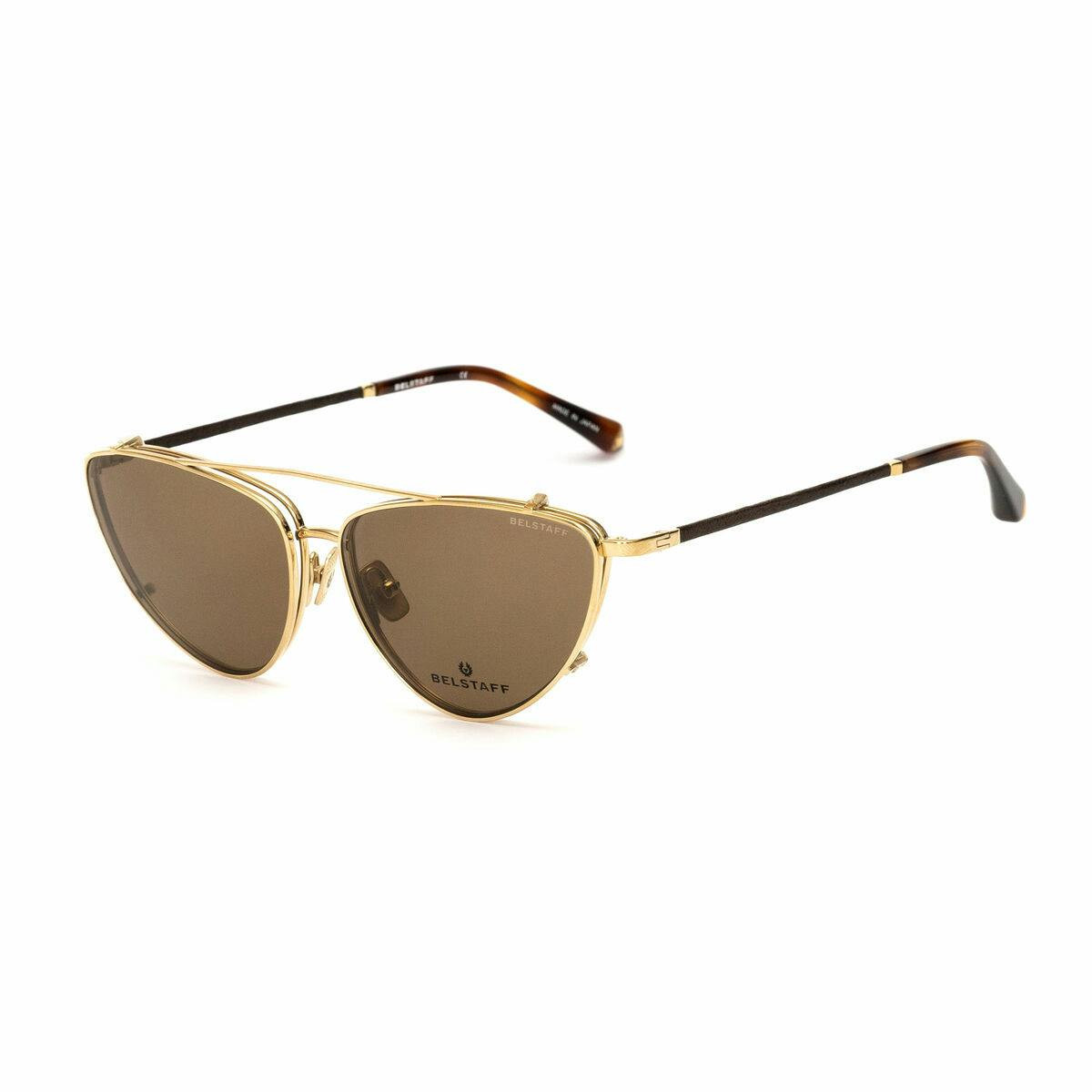 Montura con clip-on metal dorado acetato