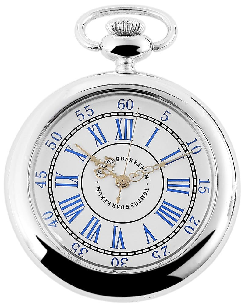 Reloj de bolsillo analógico Excellanc caja metálica cristal mineral 46 mm