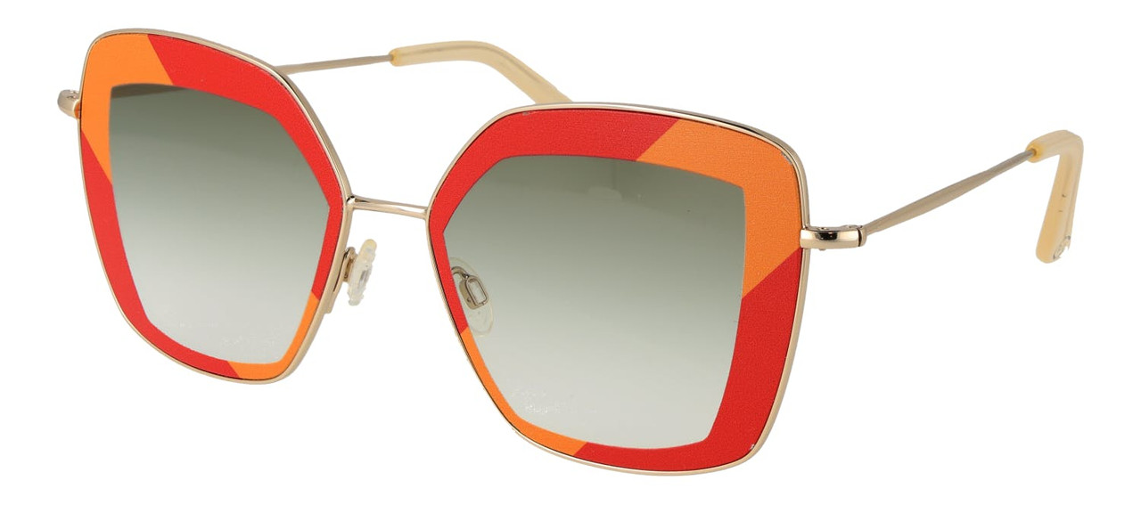Gafas de sol mariposa montura metal y plástico dorada lentes verdes degradadas