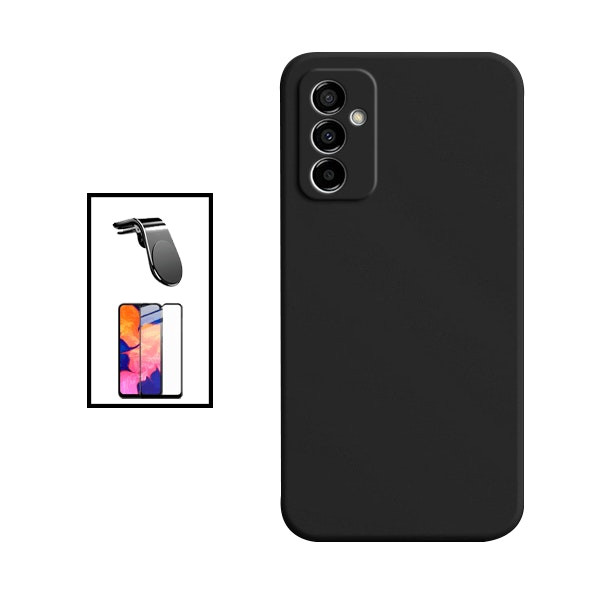 Phonecare glass protector and silicone case kit with magnetic car mount for Samsung Galaxy M23 5G - Black