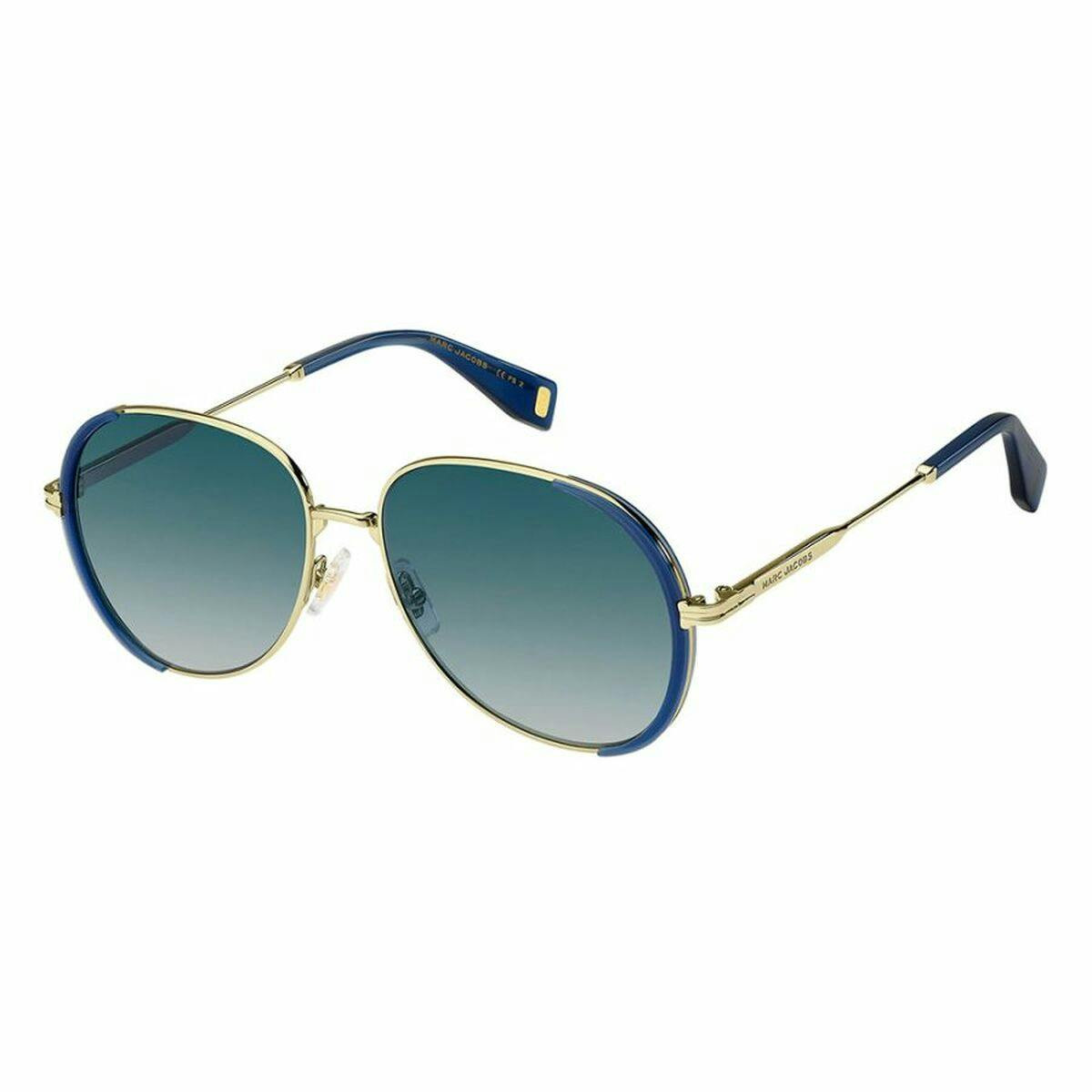 MJ-1080-S metal sunglasses with blue gradient lenses