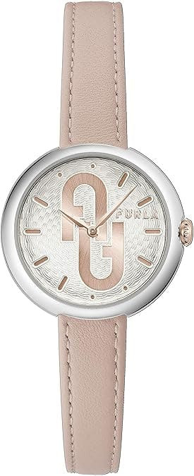 Reloj analógico en piel con esfera blanca