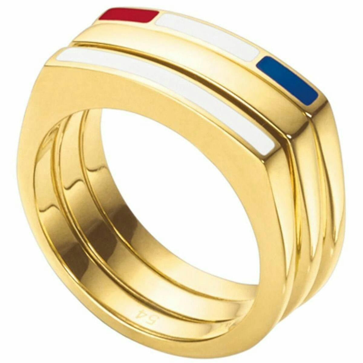 Anillo de acero inoxidable dorado
