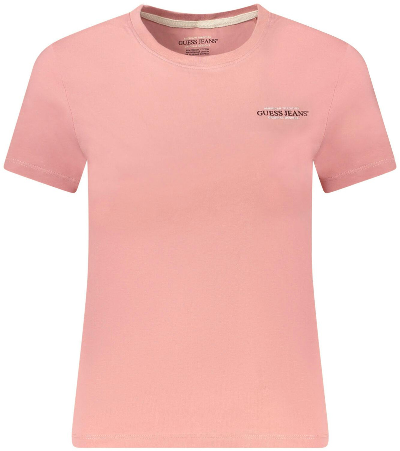 Camiseta rosa de mujer en mezcla de algodón con elastano