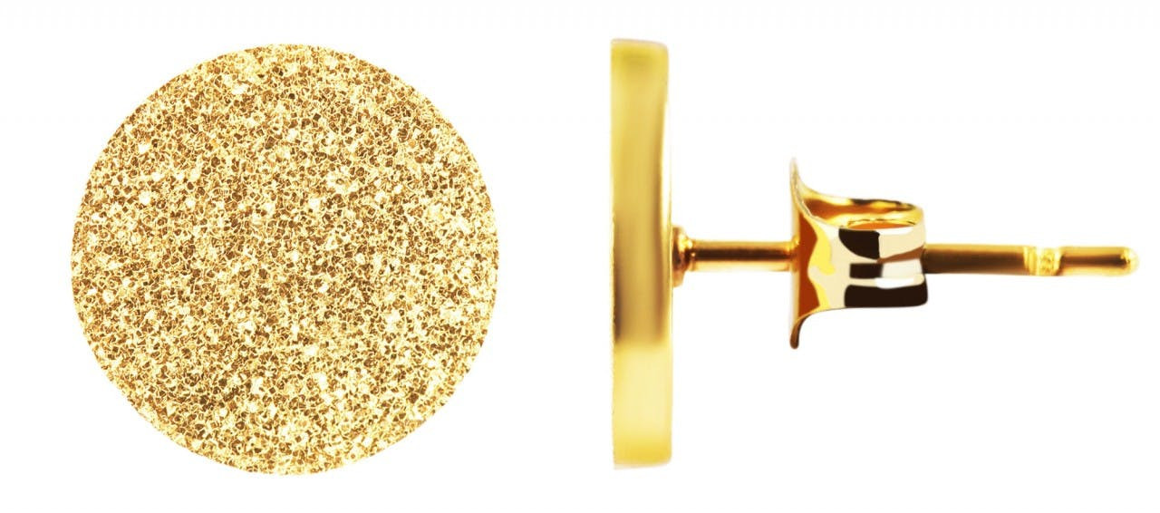 Pendientes redondos de acero inoxidable mate arenado