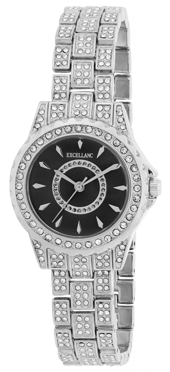 Women's metal bracelet watch with crystals