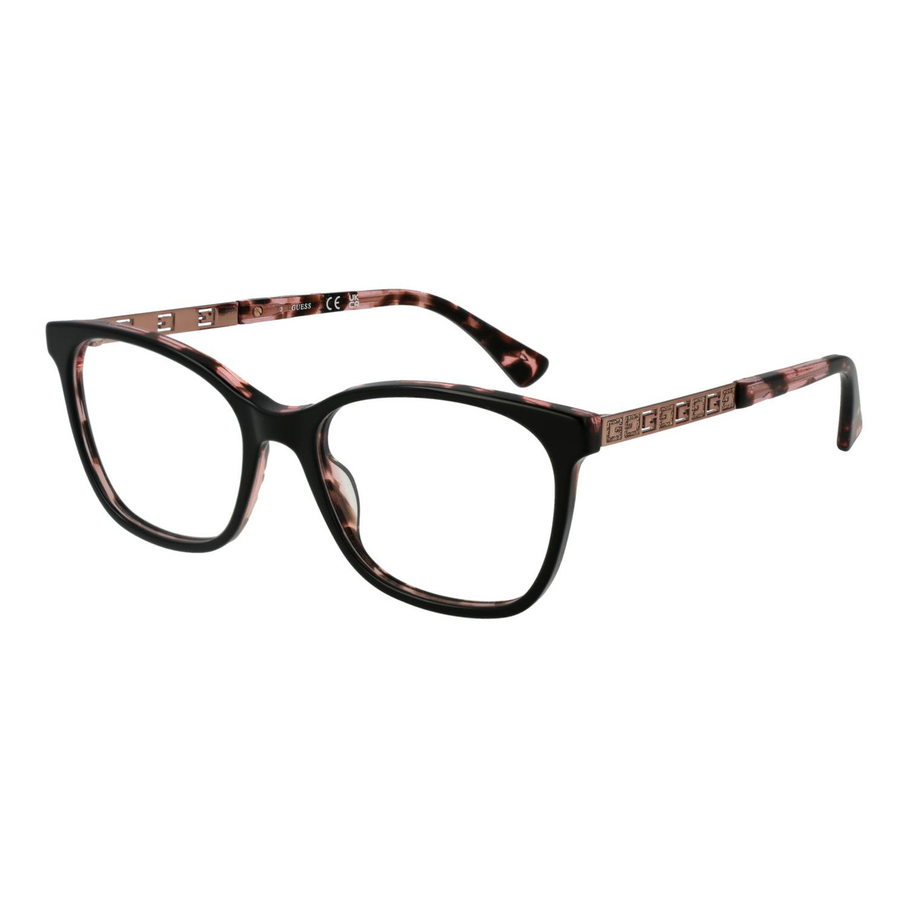 Montura óptica cuadrada acetato negra GU2743