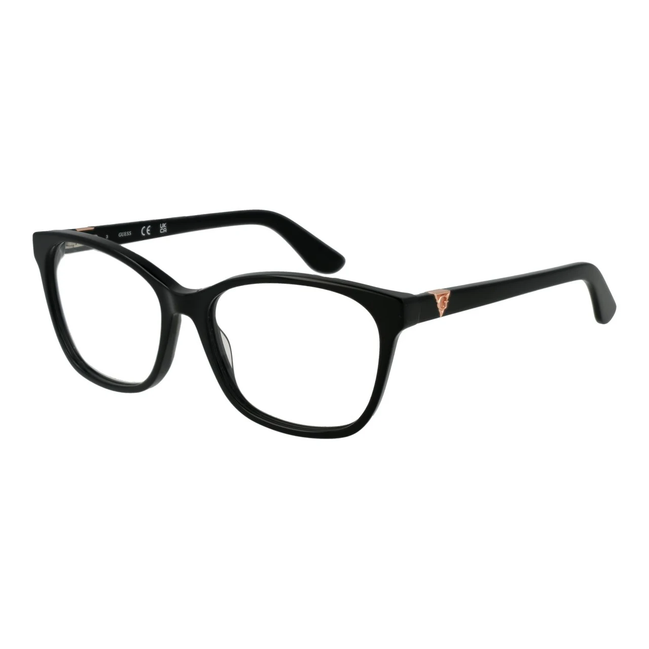 Montura óptica rectangular de acetato en negro (53 mm)