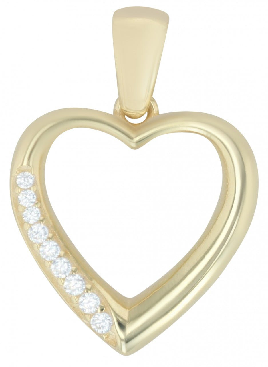 Colgante corazón Dalia plata de ley 925 bañado en rodio con circonitas