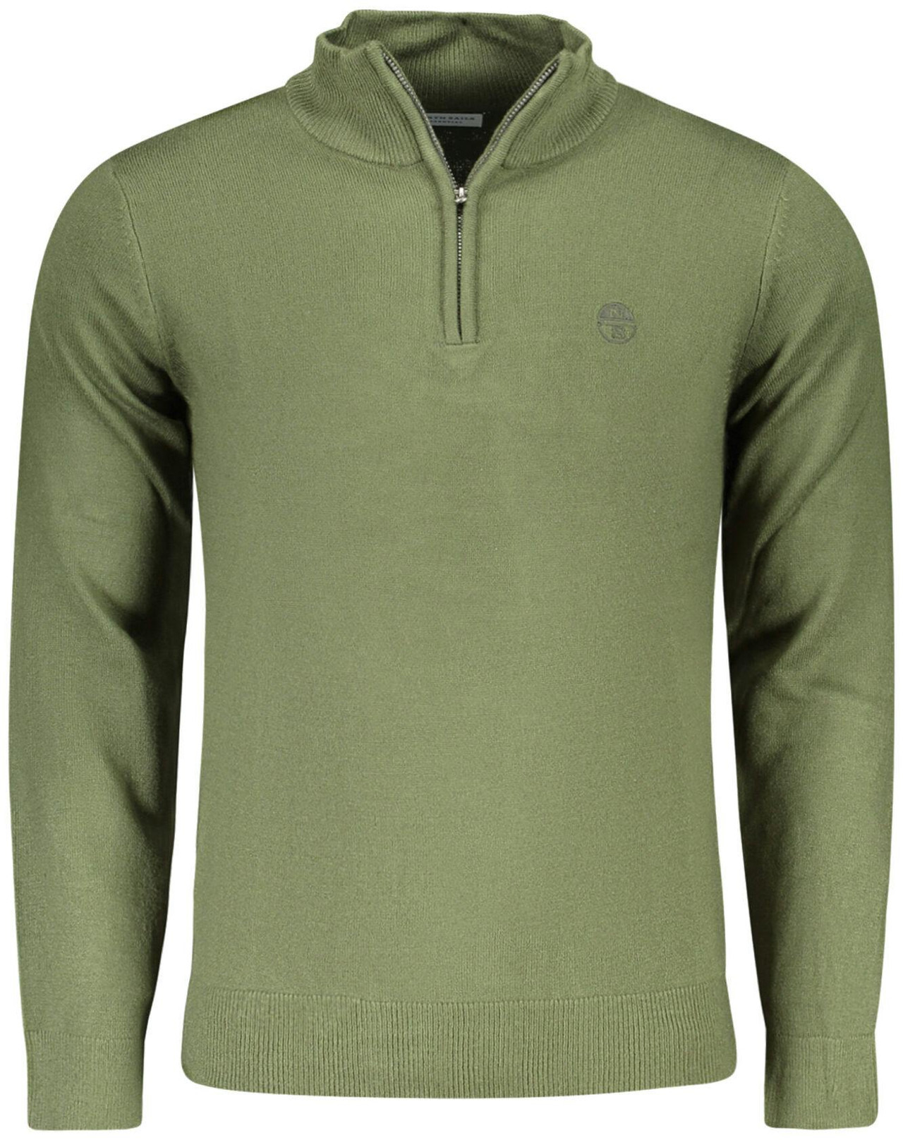 Green men's sweater in acrylic and nylon