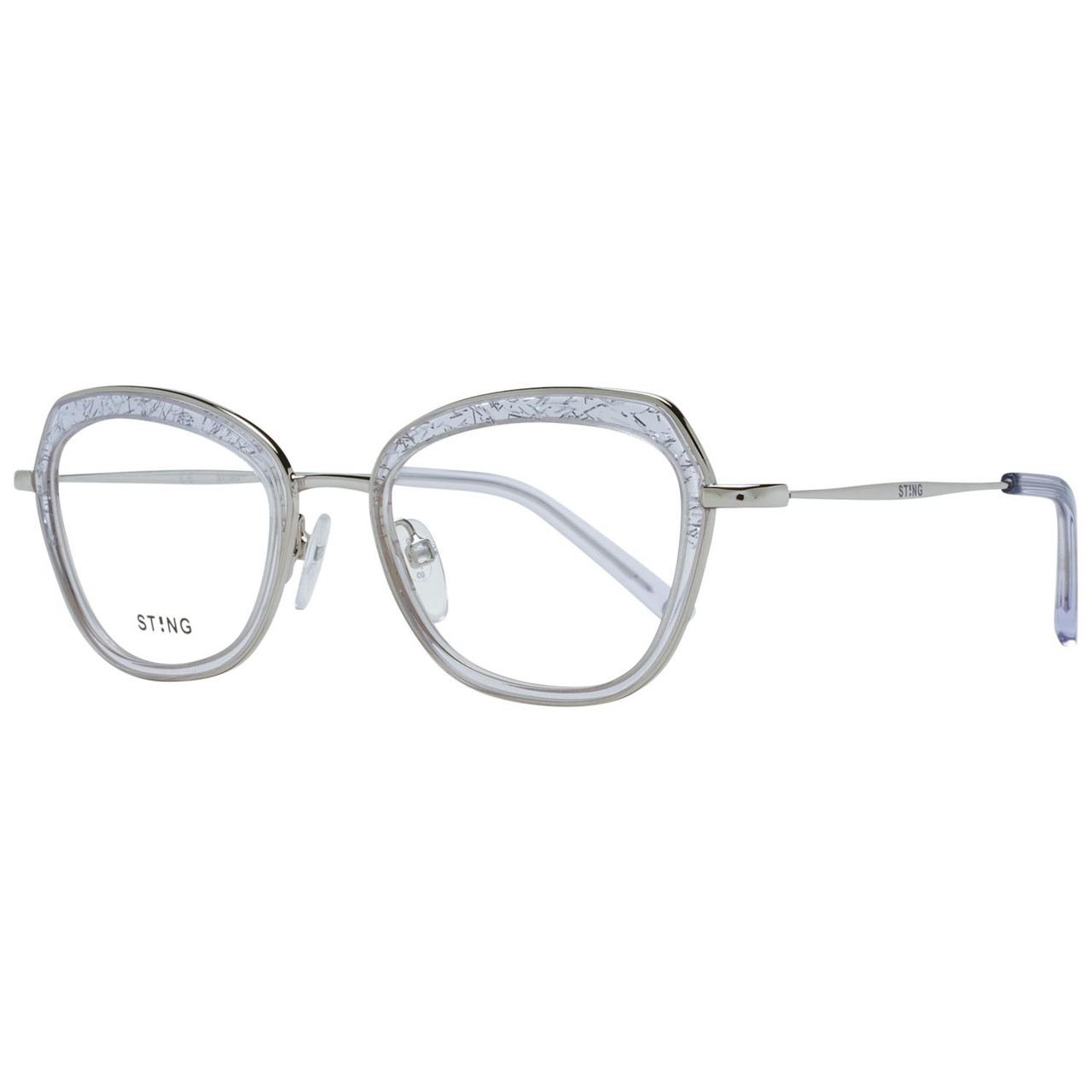 Montura óptica rectangular metal gris aro completo