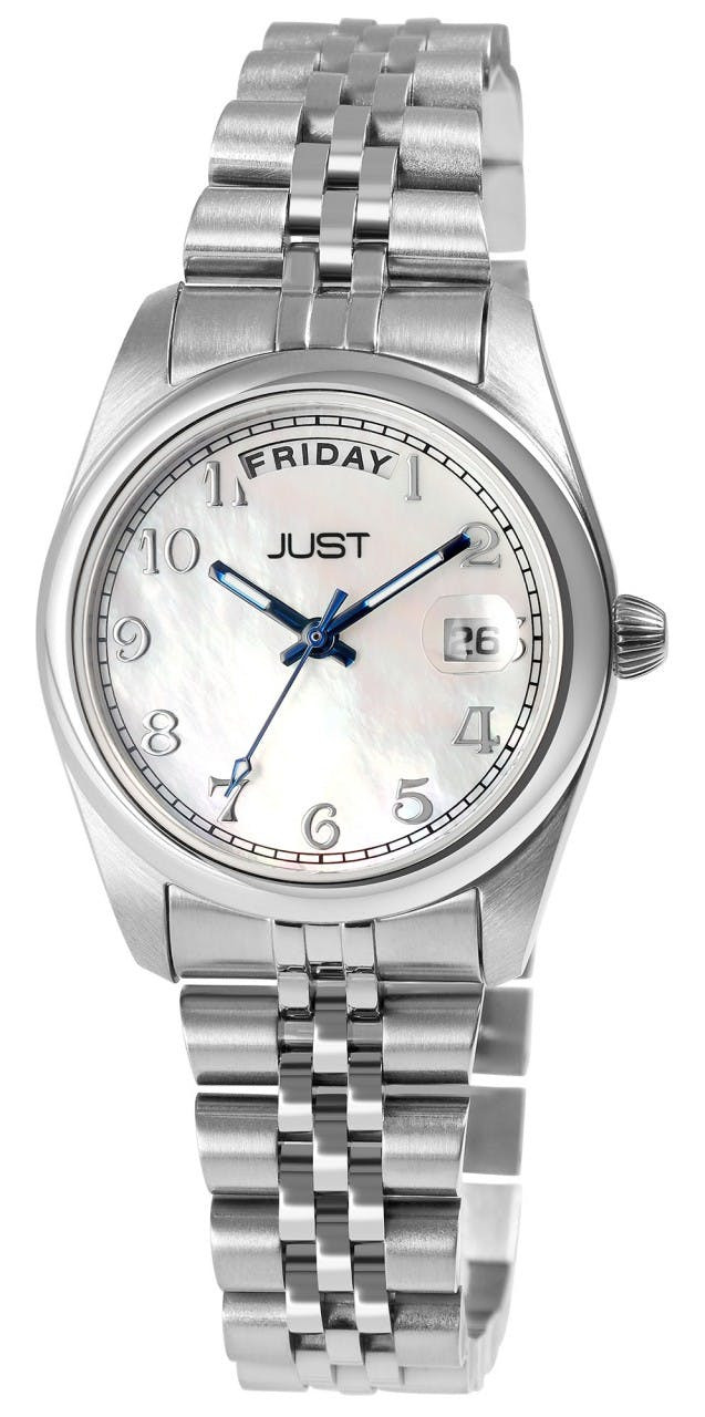 Felicitas women's stainless steel watch with mother-of-pearl dial