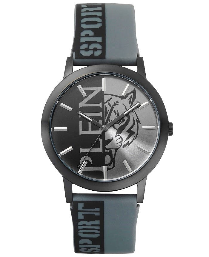 Legend watch with stainless steel case and silicone strap