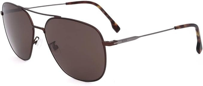 Gafas de sol aviador metal marrón lentes plateadas