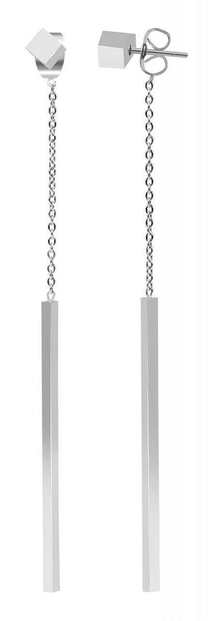 Pendientes largos de acero inoxidable