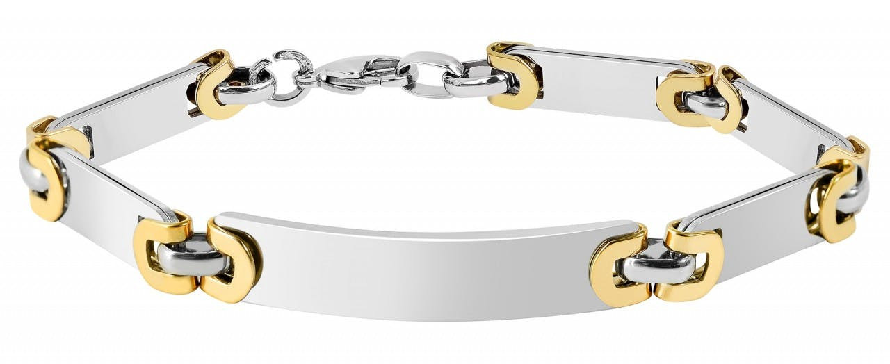 Pulsera de acero inoxidable con placa para grabado