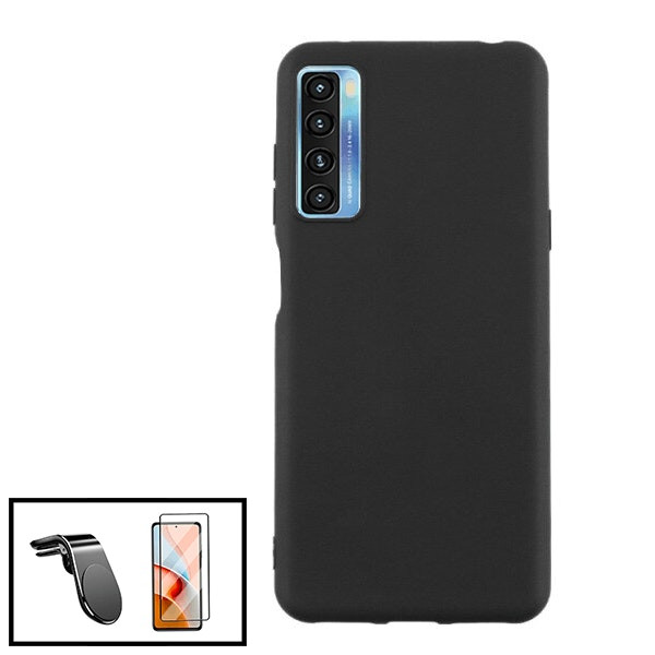 Kit: Protector de Vidrio + Funda de Silicona Líquida + Soporte Magnético para TCL 20S