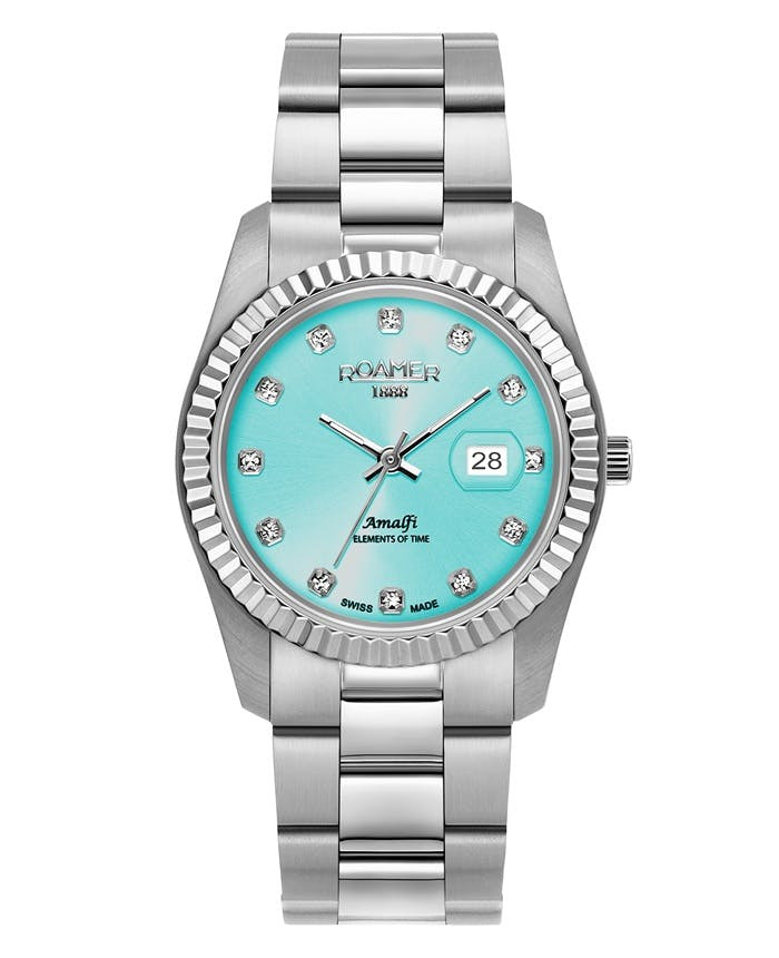 Reloj Amalfi Lady en acero con esfera azul y cristal de zafiro