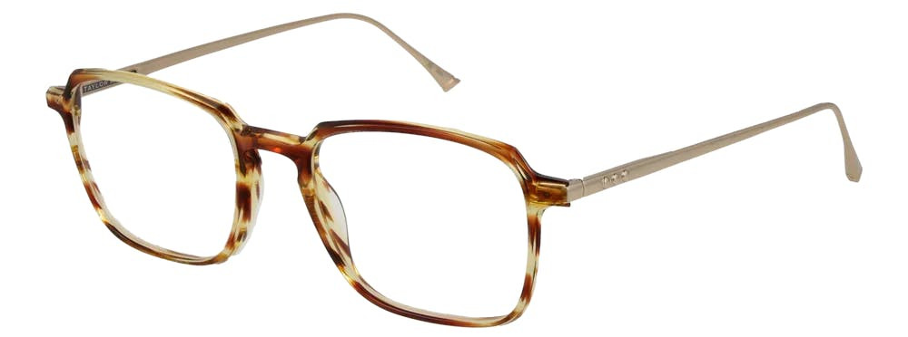 Rectangular acetate yellow optical frame with case