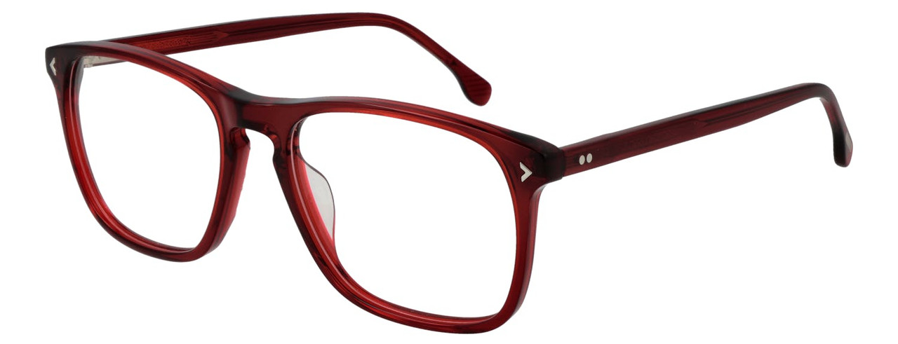 Montura óptica cuadrada en acetato rojo