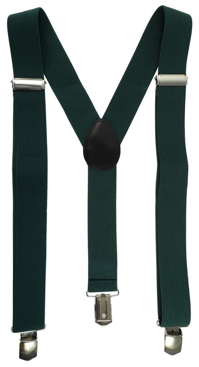 Tirantes clásicos de tejido elástico verde