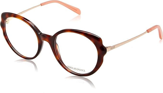 Round brown plastic optical frame with case