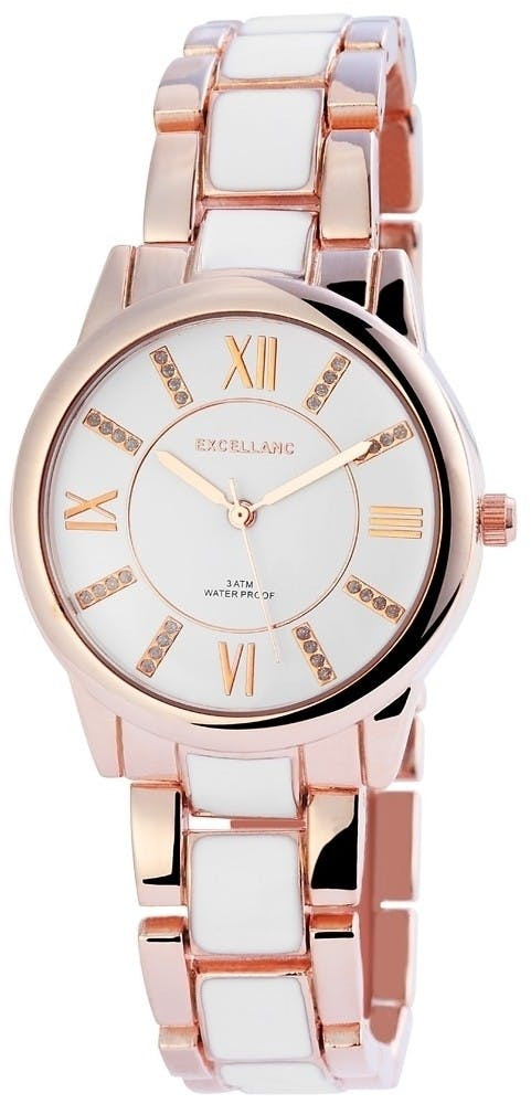 Reloj femenino con brazalete metálico y esfera con cristales