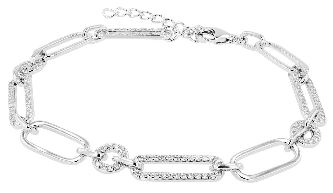 Lily bracelet 925 sterling silver rhodium plated with cubic zirconia