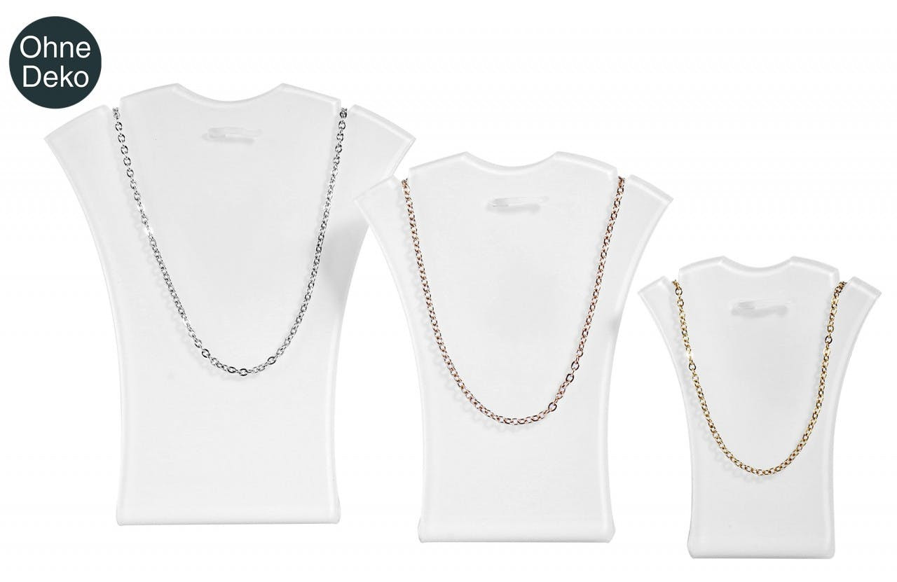 Conjunto de 3 expositores de collares de acrílico