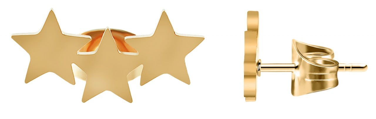 Pendientes estrella en acero inoxidable