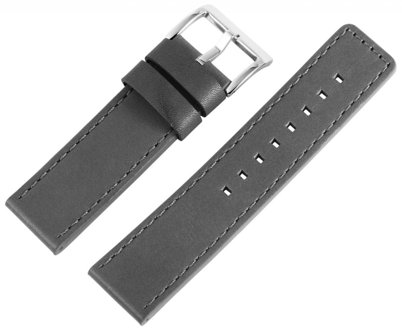 Correa de piel genuina gris