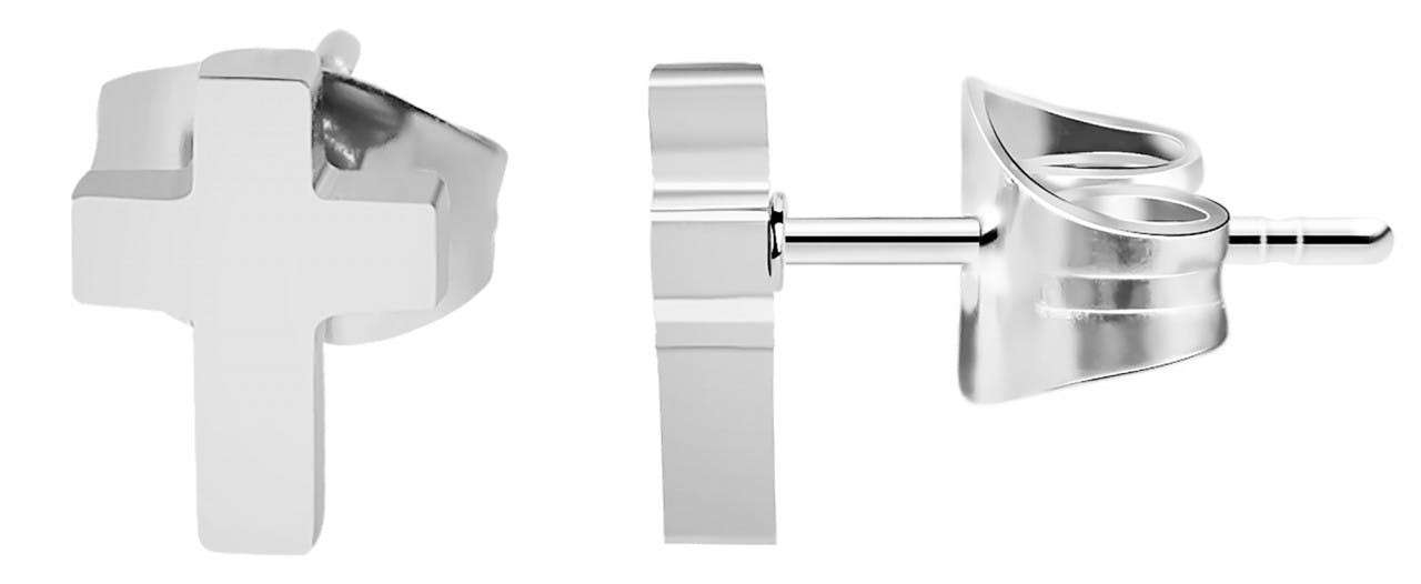 Pendientes de cruz en acero inoxidable