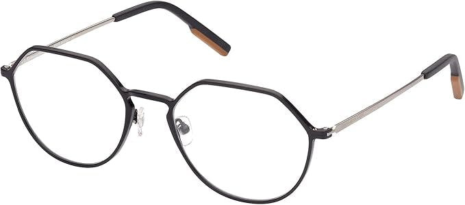 Montura óptica rectangular titanio negra con funda