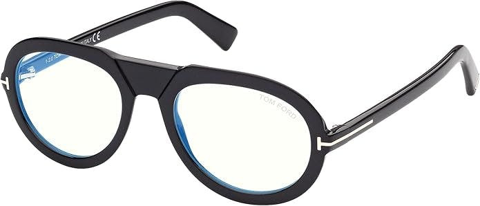 Tom Ford men's aviator optical frame black with blue filter