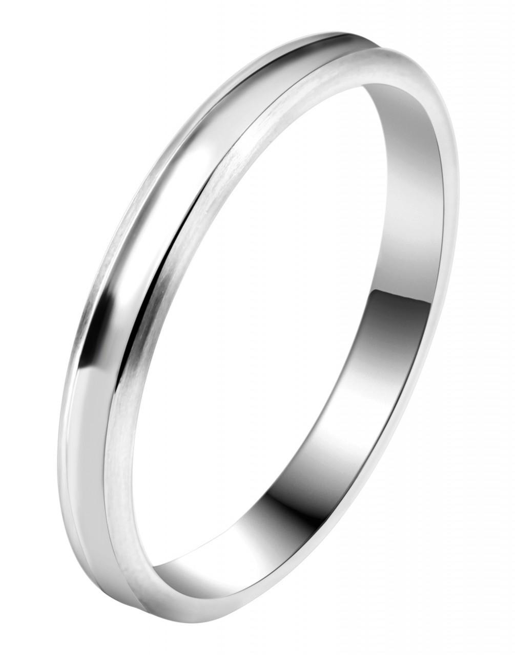 Anillo masculino de acero inoxidable curvo, 3 mm de ancho