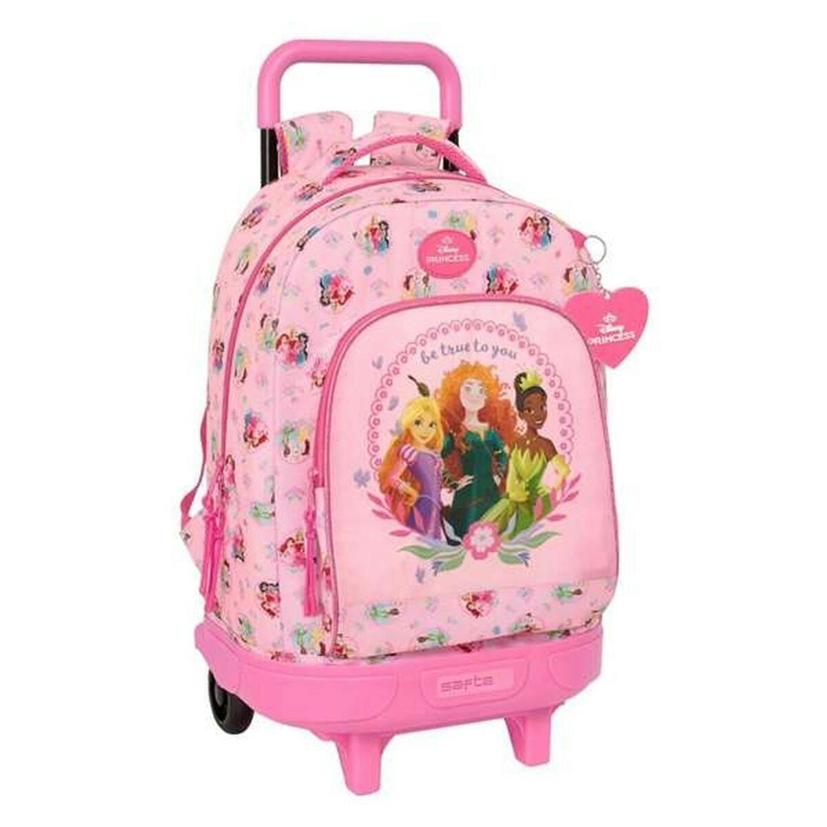 Mochila escolar con ruedas Disney Princess en rosa